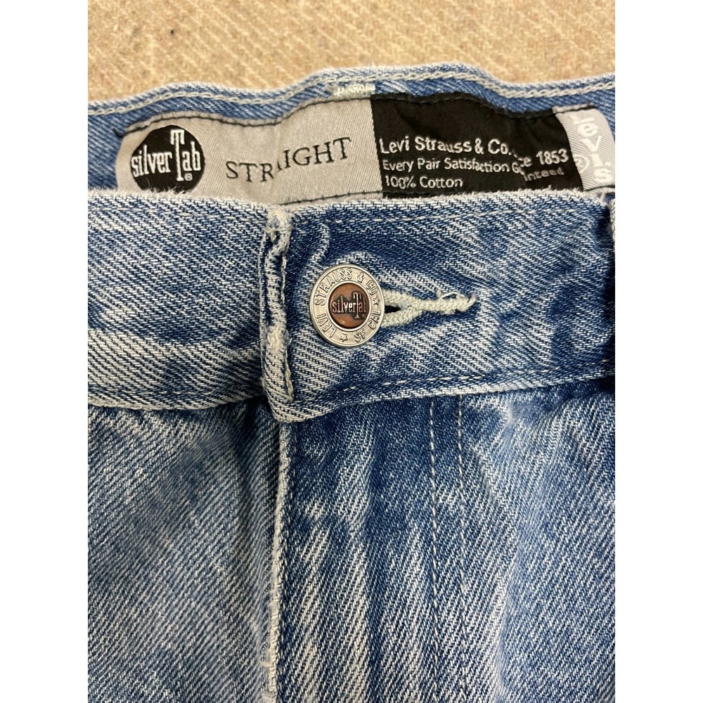 vintage Levi's Silver Tab Jeans mens 32x27 blue 1990s straight Leg - Picture 2 of 10